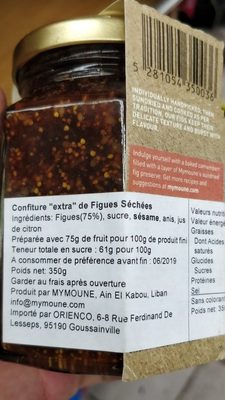 Confiture de figues Extra Mymouné 350gr