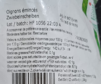 Verdi - Oignons emincés 1KG