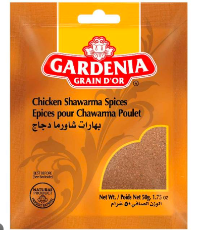 [EPICES00017] Assaisonnement pour Chawarma poulet Gardenia 50 g